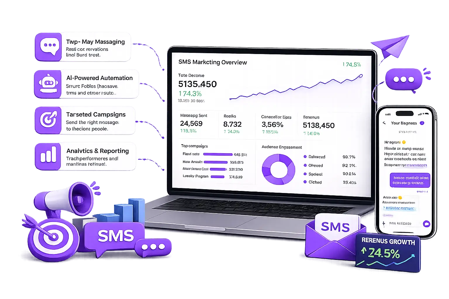 eCommerce marketing dashboard showing revenue, orders, and ROAS growth