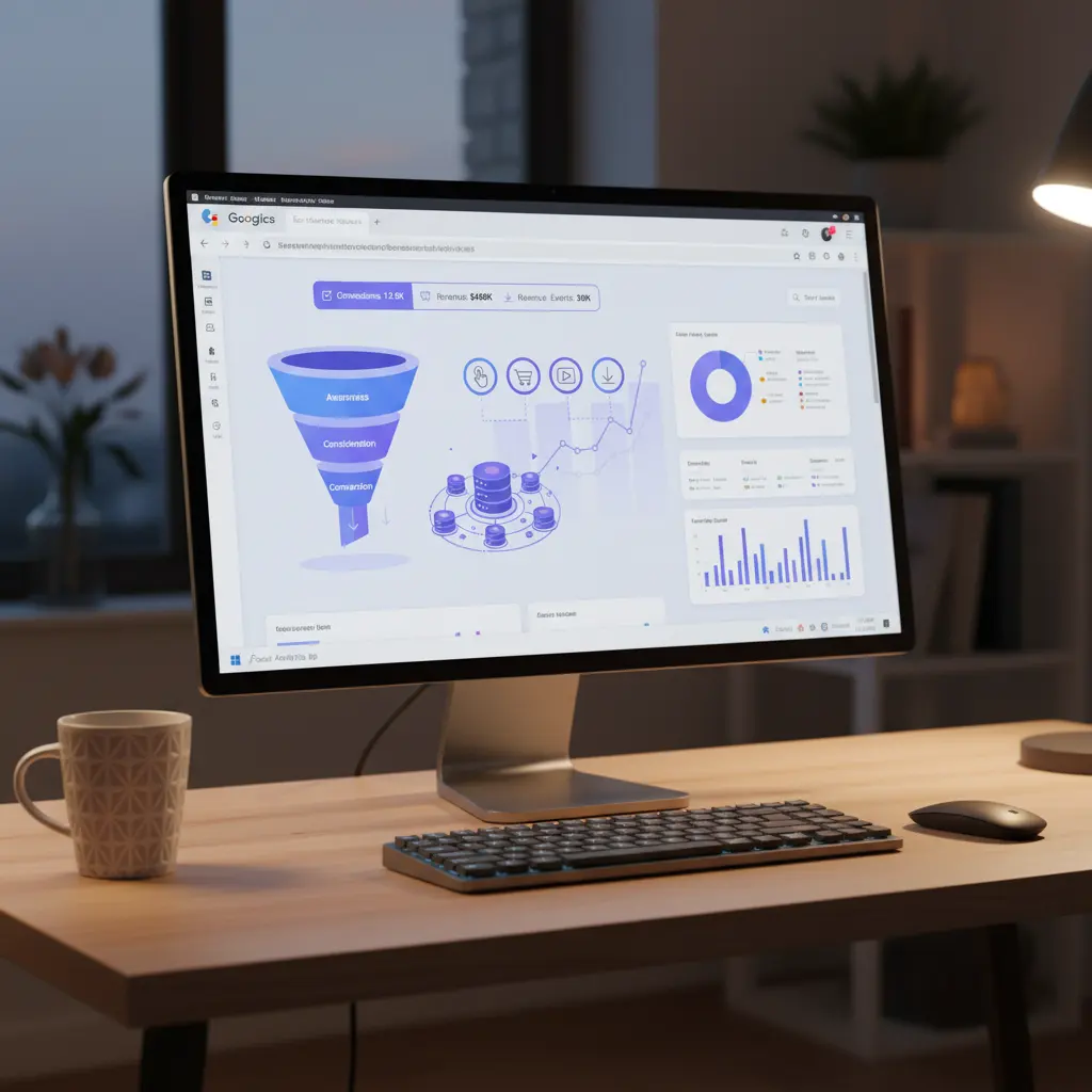 Analytics funnel dashboard for ecommerce conversion tracking